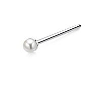 2mm Pearl Silver Straight Nose Stud NSKA-148p